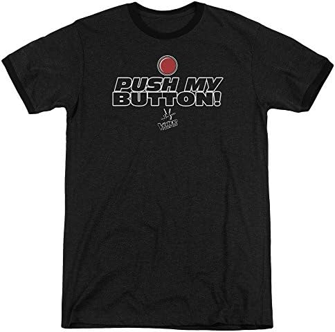 Voice Push My Button Mens Adult Heather Ringer Shirt Black Md