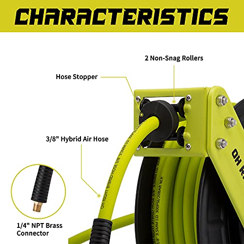 Oh right Retractable Air Hose Reel 3/8" 50ft+3ft, air compressor hose