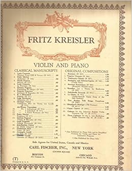 Amazoncom Fritz Kreisler A Corelli La Folia Violin - 