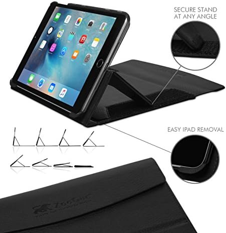ZooGue iPad Mini 4 Case Genius Exec - iPad case with Stand - Drop Protection - Sleep Wake Cover Function - Super Secure Adjustable Kickstand - 4th Generation iPad Mini - Black