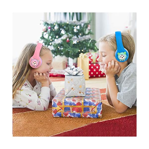 Riwbox-Baosilon-FB-7S-Kids-Headphones-Bluetooth-LED-Light-Up-Bluetooth-Foldable-Headphones-Over-Ear-Volume-Limited-Safe-758595dB-with-Mic-and-TF-card-Children-Headphones-for-School-BlueGrey Riwbox Baosilon FB-7S Kids Headphones Bluetooth, LED Light Up Bluetooth Foldable Headphones Over Ear Volume Limited Safe…