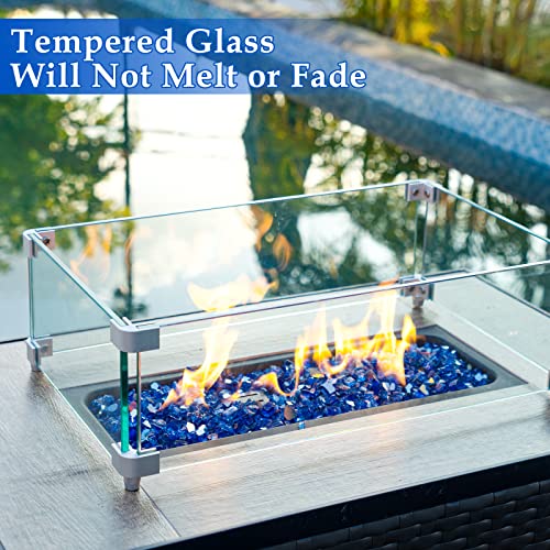 Future Way 20lbs Fire Pit Glass, 1/2 Inch Reflective Fire Glass for