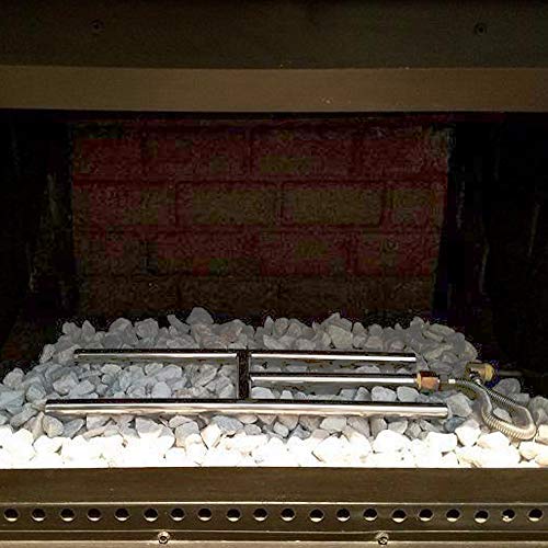 GASPRO 24 x 6 inch Gas Fireplace Burner, Stainless Steel H Burner for