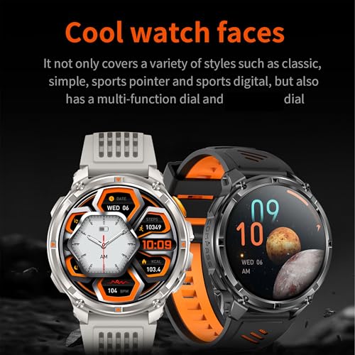 MYSHUN Reloj Inteligente Hombre con Llamadas, 1,7 Pulgada Smartwatc Hombre Deportivo con Podometro Pulsometro SpO2 Sueño Presion Arterial Actividad IP68 Reloj Digital para iOS Android (Plateado)