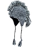 Handmade Gray Mohawk Hat - One Size | 100% Wool - Handmade in Nepal | Unisex - Boho Hippie Animal Hat - Grey Gray Mohawk Winter Hat Knitted