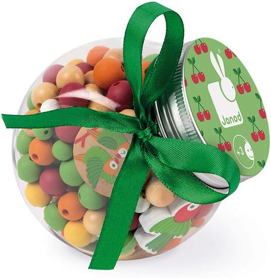 Janod 220 Birdy Lovebird Beads, Multicolor, Small