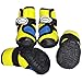Hiado Small Dog Shoes Pet Boots with Mesh and Antislip Rubber Soles All Weather for Dogs Hiking Running Walking Yellow XXS Size 40
