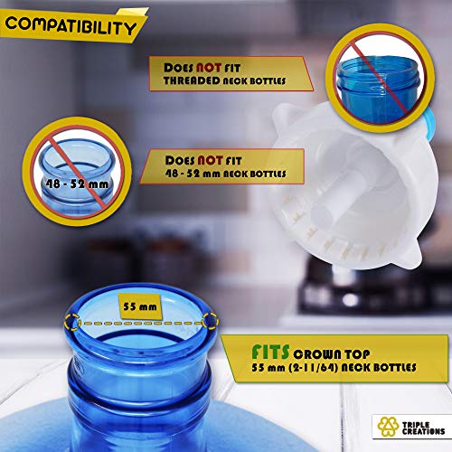 5 Gallon Water Jug Dispenser + Zipper Bag + 2 Spouts BPA FREE 55 mm