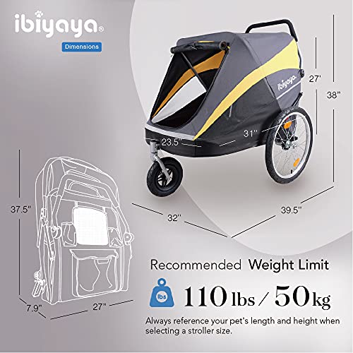 Large Pet Stroller for one Large or Multiple Medium Dogs with air Filled tire Suspension and