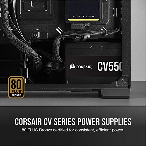 Corsair CV Series, CV550, 550 Watt, 80+ Bronze Certified, Fixed Cable Power Supply (CP-9020210-NA)