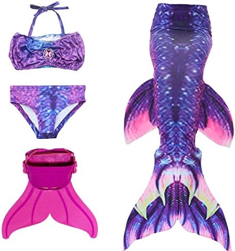 Kids Mermaid Costumes Swimmable Mermaid Tail Bikini Set Swimwear With Mono-fin