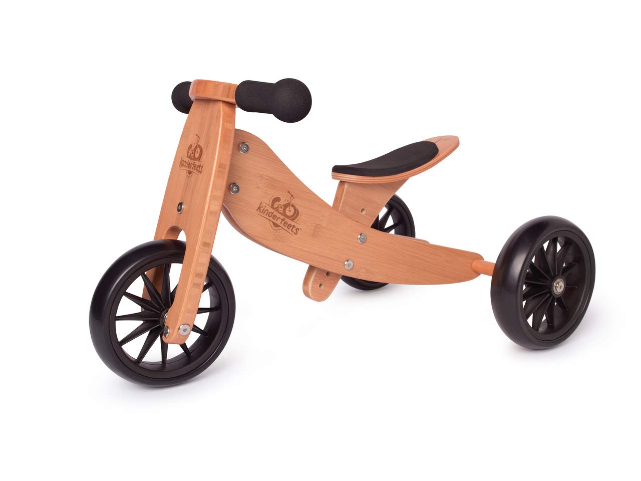 Kinderfeets TinyTot 2-in-1 Wooden Balance Bike and Tricycle - Convert from Bike to Trike | Riding Balance Toy for Kids and Toddlers | 12-24 Months