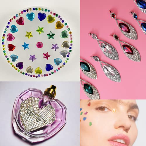 FADIKX 3650Pcs Gem Stickers Self Adhesive Jewel for Crafts Sparkly Flatback Rhinestone Stickers Crystal Sticker for Kids DIY,Assorted Size
