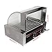 Ridgeyard 1260W Commercial 24 Hot Dog Maker 9 Roller Grilling Machine Non Stick Stainless Steel W/Cover Dual Temperature Controls