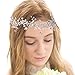 BriLove Women's Bohemian Boho Ivory Color Simulated Pearl Crystal Wedding Bridal Head Band Hairpieces