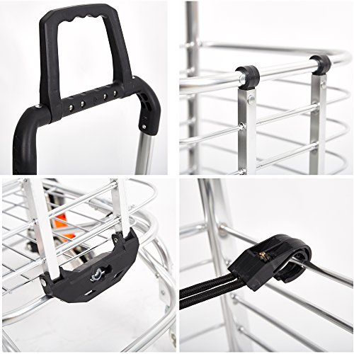 KARMAS PRODUCT Folding Shopping Cart with Swivel Wheels Stair Climber Grocery Utility Hand Cart Trolley, Easily Collapsible and Portable - Thumbnail 5