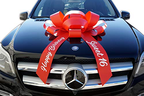 CarBowz Big Car Bow, Sweet 16 Happy Birthday, Giant 30