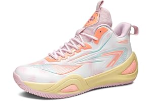 KIUSMETY Girls Boys Basketball Shoes High Top Fashion Volleyball Kids Non Slip Comfortable Indoor Outdoor Sneakers