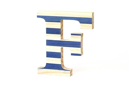 La Lluna Lettere Di Legno Con Righe Di Colore Blu Marino