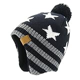Moon Kitty Baby Boys Girls Knit Hats Winter Fleece Skiing Winter Caps with Warm Ear Flap