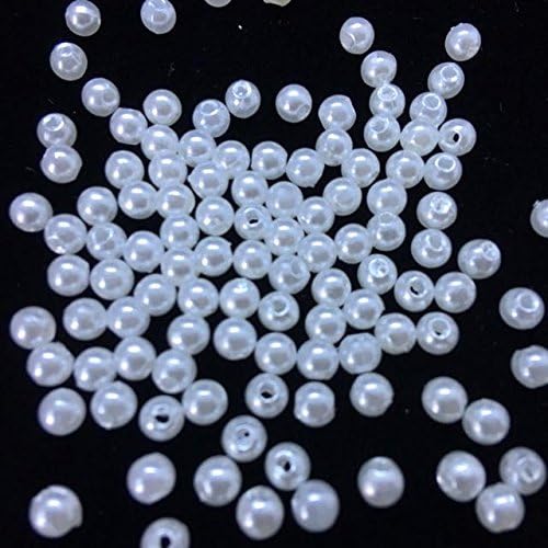 50 Grams of Pearl White 3MM Loose Round Pearl Price Per Pack/50 Grams Sew on Pearl
