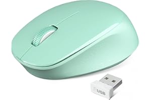Trueque Wireless Mouse E702 2.4GHz Portable Computer Mouse with USB Receiver, Comfortable Silent Mice for Laptop, Chromebook, PC, Notebook, Desktop, Windows, Mac (Mint Green)