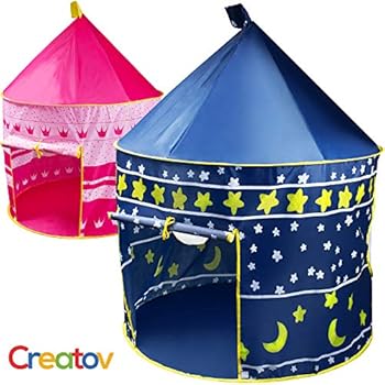 Creatov Kids Tent Toy Prince Playhouse - Toddler Play House Blue Castle for Kid Children Boys Girls Baby for Indoor & Outdoor Toys Foldable Playhouses Tents with Carry Case Great Birthday Gift Idea