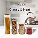 Canister Set of 4 | Glass Jars with Airtight Bamboo Lids | Kitchen Canisters for Food Storage | Ideal as Pasta, Cereal, Coffee, Flour, Sugar Container for Pantry | Bonus 48 Labels and Marker