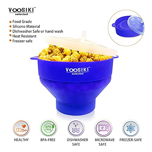Silicone Microwave Popcorn Popper With Handle, Silicone Popcorn Maker