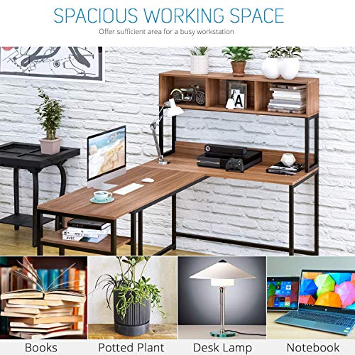 VIPEK LShaped Desk with Hutch, 69" Large Computer Desk Gaming Table PC