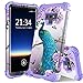 PIXIU Galaxy Note 9 case, Unique Pattern Heavy Duty Shockproof 3 in 1 hybird Rubber stury Full Body Protective case Cover Galaxy Note 9 2018 Released Peacock