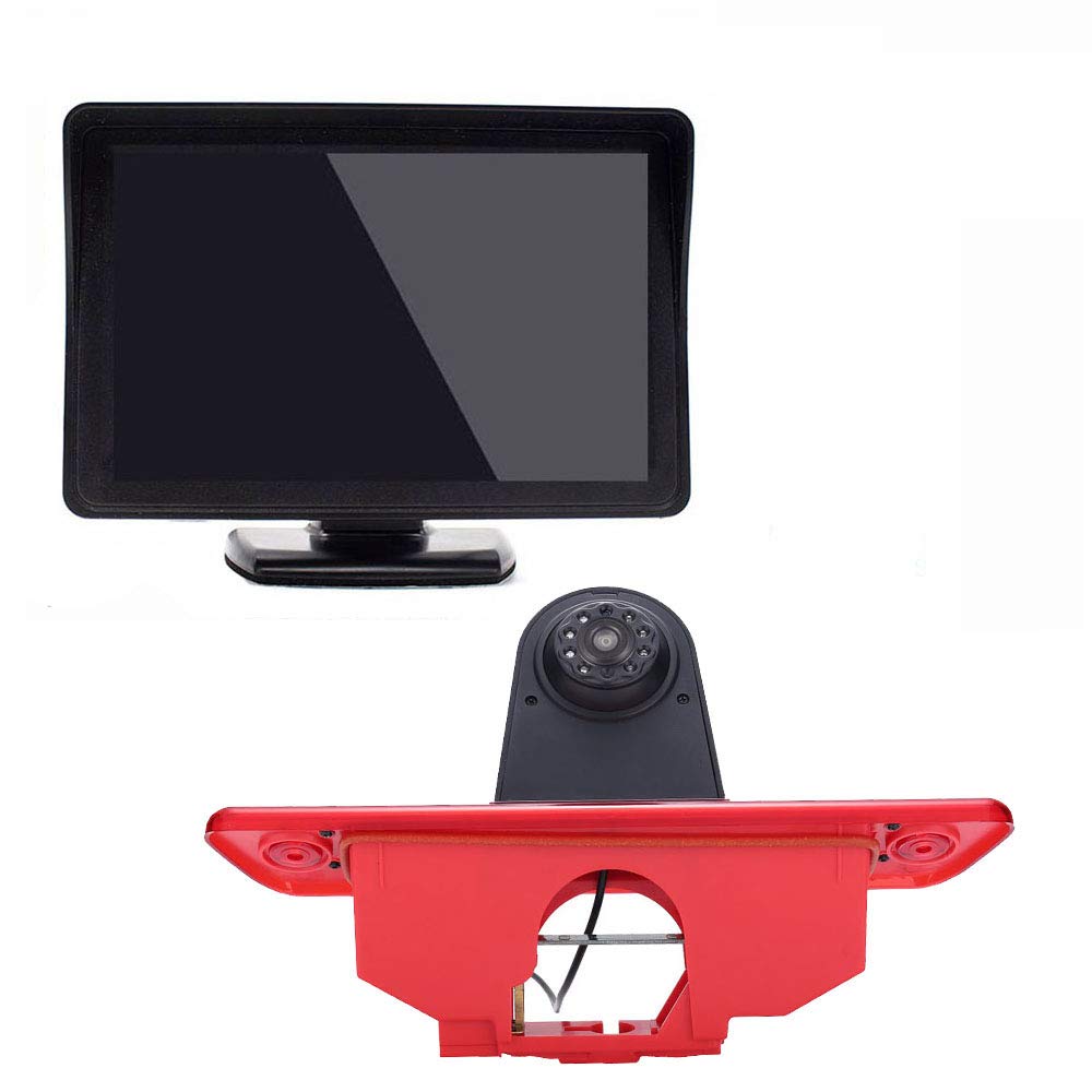 〔12mm Lens CMOS Camera + 4.3'' TFT LCD Monitor〕Car HD waterproof 3rd Brake Light Reverse Camera Kit for Peugeot Expert/Fiat Scudo/Citroen Jumpy 2007 – 2016 third stop light