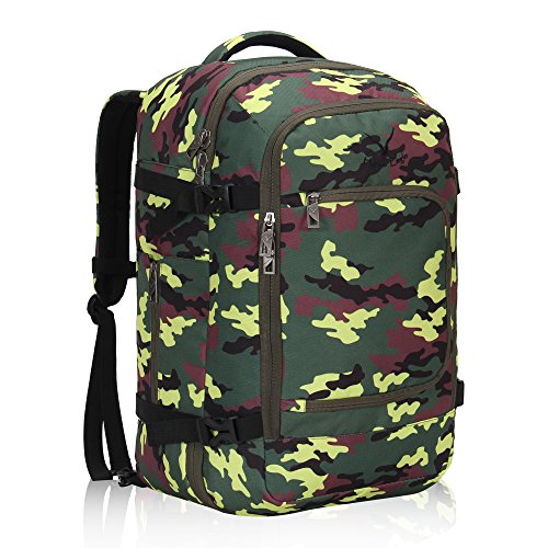 Hynes Eagle Travel Backpack 40L Flight Approved Carry on Backpack, Yellow Camo 2017