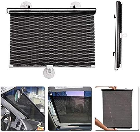 Car Window Sun Shade Covers Front windshield Sunshades for Baby Roller Blind Retractable Auto Sunshade Protector Blocks UV Rays to Protect Kids, Pets&Passengers, Flexible Size for Sedan, SUV, Truck