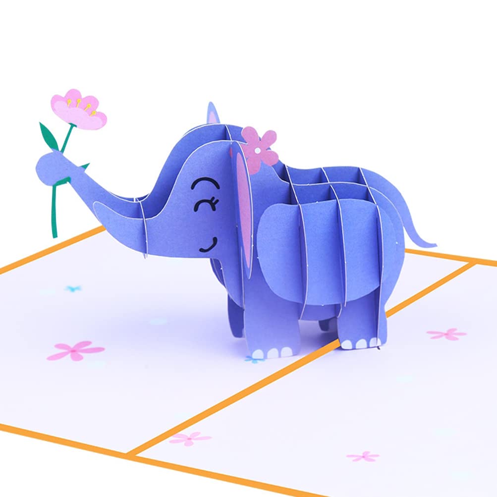 yfdshun Pop Up Card Elephant 3D Greeting Or Birthday Card. Ideal Pop Up Card For Birthdays, Weddings, Anniversary Etc. Surprise Your Loved Ones With A Handmade Card