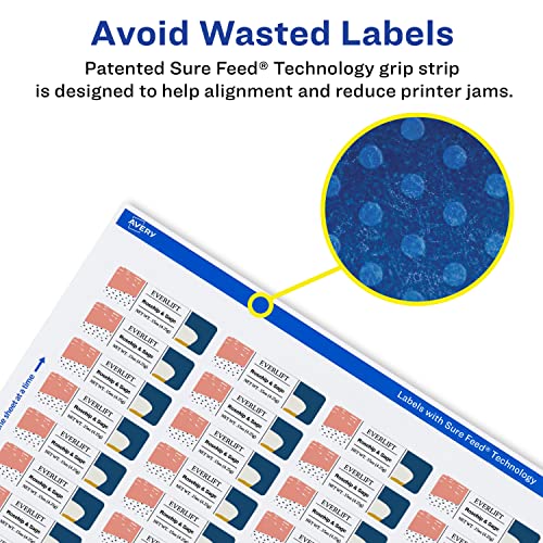 Avery Durable Waterproof OilResistant Film Labels with Sure Feed