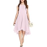 Galawaqe Fancy Kids Girls Junior Bridesmaid Dresses Girl Sleeveless Backless Crossed Straps Dress Wedding Prom Party Gowns