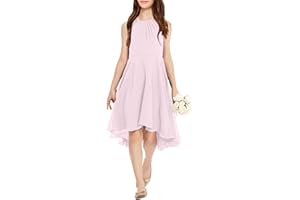Galawaqe Fancy Kids Girls Junior Bridesmaid Dresses Girl Sleeveless Backless Crossed Straps Dress Wedding Prom Party Gowns