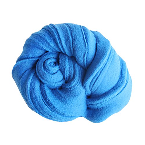 Ioffersuper Fluffy Slime -1.76OZ Bubble Gum Slime Super Soft Putty Floam Slime Sensory Play Stress Relief Toy,Blue