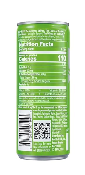 RED BULL THE GREEN EDITION CURUBA ELDERFLOWER ENERGY DRINK, 8.4 FL OZ CAN