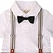 ZOEREA Baby Boy Outfits Set, 3pcs Long Sleeves Gentleman Jumpsuit & Vest Coat & Berets Hat with Bow Tie (Brown 1, 6-12 Months)