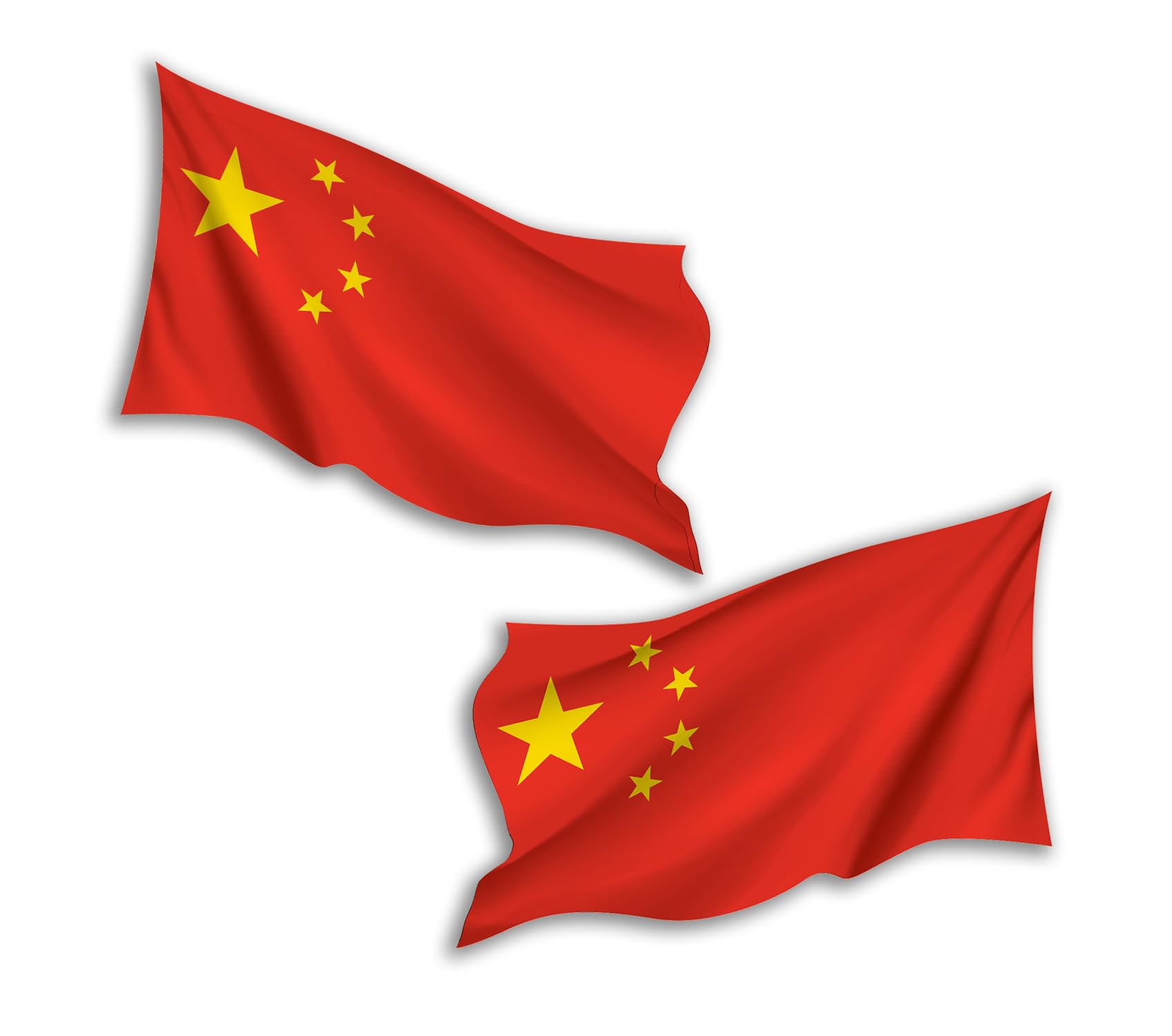 2 x 20cm Waving China Flag Vinyl Stickers - Chinese Travel Adventure World Country Location Decal Scrapbook Luggage Sticker #81770