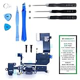 iPhone 5C Charge Port Dock, and Headphone Jack Flex Cable (Black) Replacement Kit with DM Tools and Instructions Included - DIYMOBILITY