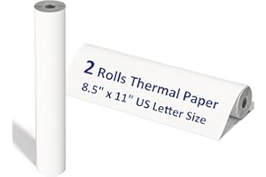 ECIFFO 2 Rolls Thermal Printer Paper, Thermal Paper 8.5 X 11 Inch, Us Letter Paper Size Thermal Paper Rolls for M08f M832 Portable Printer, A4 Printing Paper roll (1 roll =27 Sheets/7.6m long,Φ1.18")