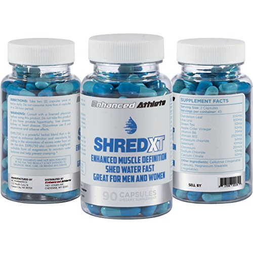 Enhanced Athlete Shred XT - Performance Diuretic Supplement - Water Pills to Reduce Water Retention - Natural Relief from Bloating and Swelling - 90 Capsules