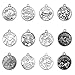 BEADNOVA Antique Tibetan Silver Zodiac Horoscope Pendant Crafting Charm Beads Findings for Bracelet Necklace Jewelry Making 12pcs Assorted
