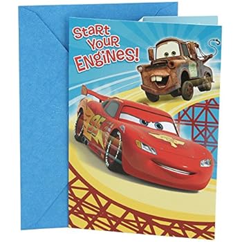Hallmark Disney Cars Birthday Card for Kids (Lightning McQueen)