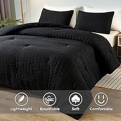 Andency Black Comforter Full Size (79x90 Inch), 3
