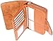 Borgasets Women's RFID Blocking Wallet Trifold Leather Clutch Zipper Ladies Purse Card Case Brown