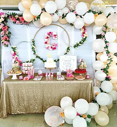 ShiDianYi Matte Gold Table Cloths for Parties 90in x 90in Sequin Tablecloth Glitter Tabkecloth